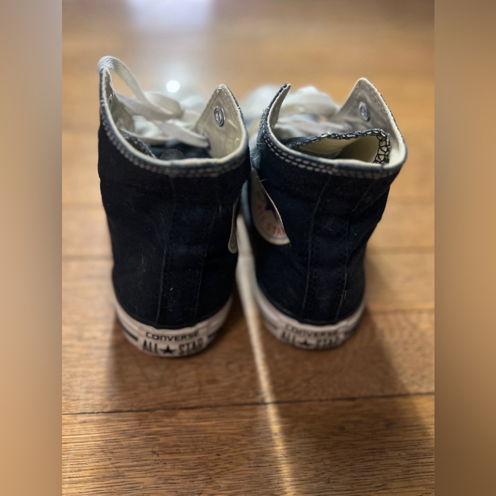 Converse Black and White High Top Sneakers - Picture 4 of 5